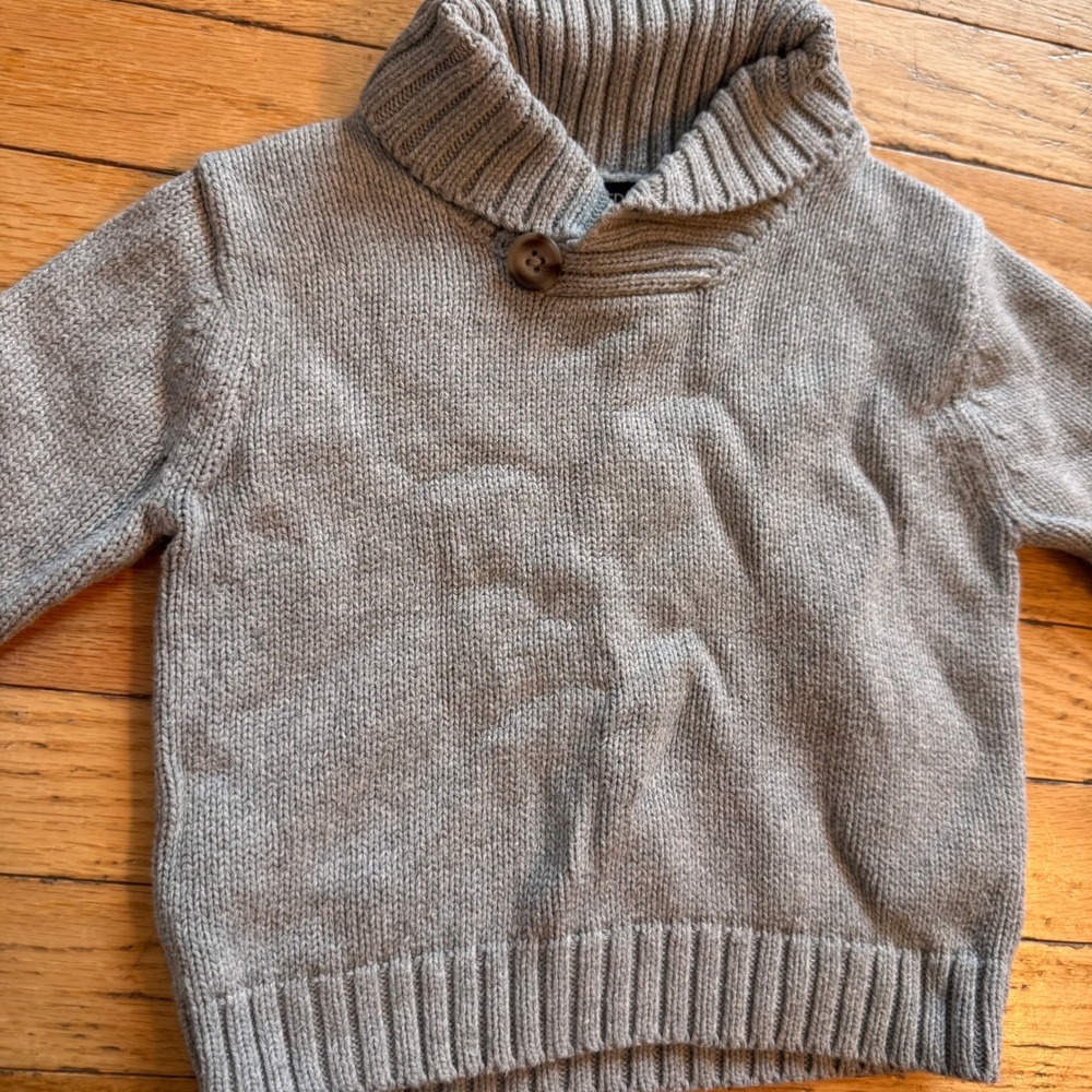 Cherokee Baby Boys Gray‎ Shawl Collar Button Knit Sweater 18M Grandpa